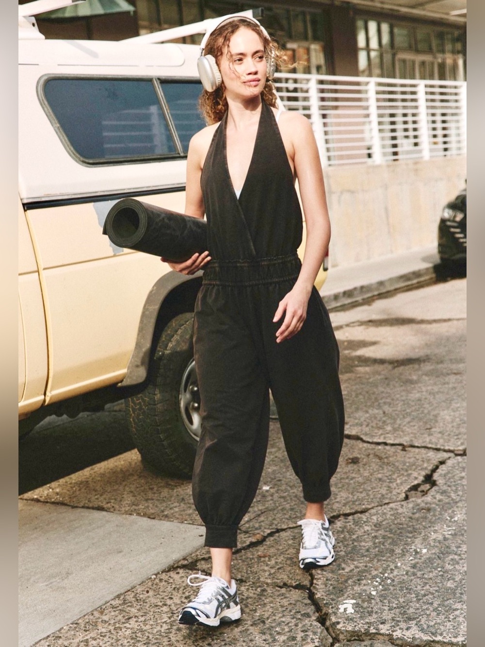NWT FREE PEOPLE MOVEMENT HOT SHOT HALTER ONESIE BLACK